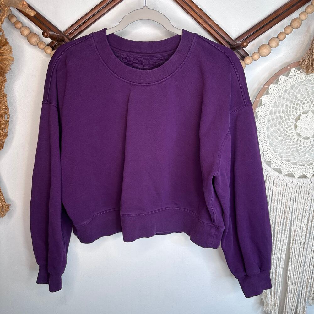 Lululemon Softstreme Purple Perfectly Oversized Cropped Crew Sweatshirt